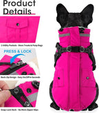 Dogcheer Dog Coat with Harness, Waterproof Warm Dog Winter Jacket with Pockets, Reflective Pet Fleece Jacket Turtleneck Snowsuit for Small Medium Large Dogs - Pink, 3XL