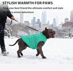 PUMYPOREITY Dog Puffer Coat with Detachable Scarf, Warm Padded Cold Weather Vest, Windproof Lightweight Snowsuit, Water Resistant Dog Winter Coats, Thermal Winter Jacket for Small Medium Large Dogs