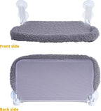 YUNIQUE Cat Window Perch with Cushion Rim, Upturned Edge Bracket, Portable Wall Hammock for Indoor Cat, Grey