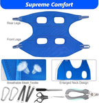 Pet Grooming Hammock Harness for Cats & XS Small Dogs, Dog Sling for Cutting Nails, Dog Hanging Holder Hanger for Nail Trimming with Nail Clippers, Nail File, Scissors