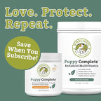 Wholistic Pet Organics Puppy Complete - Dog Multivitamin Powder - 8 Oz - Daily Dog Vitamins & Supplements for Homemade Food - Immune System, Skin, Coat & Overall Health - Small and Large Breed Puppies