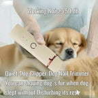4 in1 Pet Dog Grooming Clippers Cat Nail Clipper&Paw Trimmer Dog Hair Trimmer-Low Noise Rechargeable - Cordless Quiet Pet Grooming Supplies for Dogs Hair Nail Clippers Around Eyes and Ears (Beige)