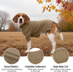 IECOii Dachshund Sweater,Turtleneck Dog Sweater for Small Medium Dogs Girl Boy,Stretchy & Breathable,Warm Knitted Pullover Coat,High Neck Knitwear for Cold Weather Indoor & Outdoor Wear (Camel,M)