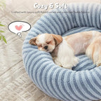 MIXJOY Dog Bed Medium Size Dogs, Washable Medium Dogs Bed with Removable Cover, Cozy Donut Dog Ded Fluffy Plush Faux Fur Pet Bed with Anti-Slip Bottom, 30"x30"x8", Blue