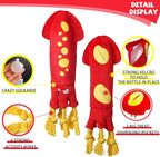 Water Bottle Dog Toys - Dog Puzzle Squeaky Enrichment Treat Dispensing Rope Snuffle Plush Toy, No Stuffing Durable Soft Crunchy Toys for Small Medium Large Dogs Puppy - Octopus Squid