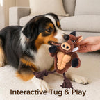 Extremely Durable Boar Chew Toy for Aggressive Chewers - Squeaky Rubber Chest & Rope Tug Legs for Large Breed Dogs