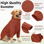 Queenmore Dog Sweaters for Medium Dogs Girl, Waffle Knit Dog Sweater with Long Sleeve, Doggie Kintsweaters, Cat Christmas Sweaters, Saddle Brown M