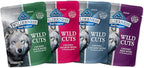 Blue Buffalo Wilderness Trail Toppers Wild Cuts High Protein, Natural Wet Dog Food Variety Pack, Beef, Salmon, Duck & Chicken, 3-oz Pouches, 24 Count