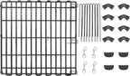 Amazon Basics Foldable Octagonal Metal Exercise Dog Playpen - Indoor/Outdoor, No Door, Extra Small (8 Panels, 24 x 24), Easy to assemble, store, and customize, 24" - Puppy, Black