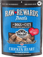 Northwest Naturals Raw Rewards Freeze-Dried Chicken Heart Treats for Dogs and Cats - Bite-Sized Pieces - Healthy, 1 Ingredient, Human Grade Pet Food, All Natural, Proudly Made in USA, 3 Oz