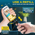 Lint Rollers 900 Sticky Sheets, 10 Spare Rollers,10 Pack of Refills Only. Pet Hair Remover for Clothes, Furniture, Couch, Carpet, Dog Hair Remover, Cat Hair Remover, Animal Fur, Fuzz