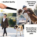 ADITYNA Heavy Duty Leather Dog Leash 6 ft x 1" - Strong, Soft Training Lead for Large & Extra Large Breeds (XL - 6 ft x 1 inch, Black)