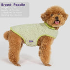 cyeollo Warm Dog Coat Fleece Sherpa Winter Sweater Coats, Turtleneck Dog Jacket Vest for Small Medium Large Dogs with Leash Hole, Soft Reversible Pet Coats for Cold Weather, Green, S