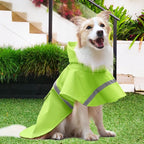NACOCO Large Dog Raincoat Adjustable - Pet Water Proof Clothes Lightweight Rain Jacket Poncho Hoodies with Strip Reflective (XXXL, Green)