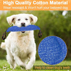 ToLanbbt Dog Tug Toy Bite Jute Pillow Pull Toy with 2 Strong Handles Perfect for Tug of War, Puppy Interactive Play, Tear Resistant Bite Training for Small Medium Large Dogs (Bright Blue-Footprint)