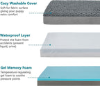 Orthopedic Memory Foam Dog Bed, Cooling Dog Beds for Extra Large Dogs -Waterproof Pet Bed for Crate with Removable Washable Cover, Ideal for Arthritic Dogs, XL(41inch,90Lbs)