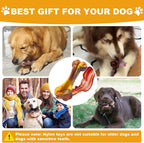 Dog Toys for Aggressive Chewers, Indestructible Dog Chew Toys for Large Medium Small Breed, Tough Nylon Interactive Durable Chew Toy Bone for Puppy Teething Toy Bacon Flavor, Best Gift&Keep Them Busy