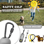 Dog Poop Bag Holder Dispenser with LED Flashlight - Night Visibility for Safe Evening Walks | Upgraded Hands-Free Leash Clip | Includes 15 Dog Waste Bags(Gray)