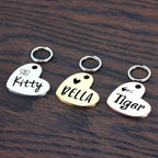 Ultra Joys Cat ID Tag Personalized Pet Tags, Durable Stainless Steel Small Pet Mini Dog Cat Tag Lightweight -Heart Tag in Silver
