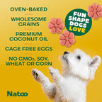 NATOO Biscuits for Small Dogs & Puppies Crunchy Dog Treats, Oats & Berry Healthy Natural Canine Biscuits, Rich in Omega 6, Prebiotics & Fiber, Antioxidants for Immunity (8 oz)