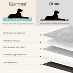 Orthopedic Dog Bed for Ctrate, Waterproof PillowTop Pet Bed for Medium Large Size Dogs, Egg-Crate Foam Dog Crate Mat with Removable Washable Cover, 2-Layers Kennel Pad 47"L x 39"W, Dark Grey
