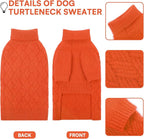 KOESON Dog Sweater Large, Warm Halloween Dog Sweaters for Large Sized Dogs, Cable Knit Sweater for French Bulldog, Pug, Corgi, Boston Terrier, Easy On Winter and Fall Sweaters for Dogs, Orange, L