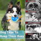 Glow Dog Ball, 3.5” Squeaky Dog Toy Ball, Dog Rubber Ball Toys for Small and Medium Large Dogs, Durable Dog Fetch Toys Puppy Chew Toys Pack of 4