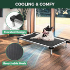 FXW TitanNest Chew-Proof Elevated Dog Bed, Raised Cot for Indoor/Outdoor/Camping Use, Durable & Waterproof Cooling Pet Bed for Extra-Small Dogs, 30.0" L x 22.0" W x 4.5" H, Black