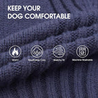 IECOii Dachshund Sweater,Turtleneck Dog Sweater for Small Medium Dogs Girl Boy,Stretchy & Breathable,Warm Knitted Pullover Coat,High Neck Knitwear for Cold Weather Indoor & Outdoor Wear (Blue,M)
