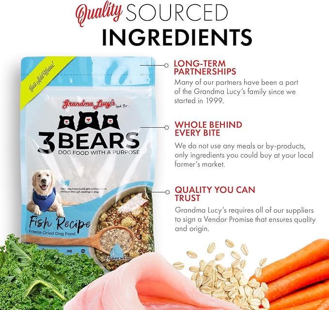 Grandma Lucy's 3 Bears Fish Dog Food - 1lb