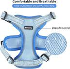 Rttochfy Cat Harness and Leash Set, Adjustable and Reflective Cat Vest, Escape Proof Kitten Harness, Easy to Put on with 3 Buckles for Cats Walking and Traveling (Blue, L)