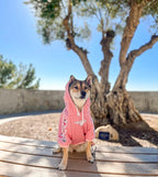 ChoChoCho Woof Dog Hoodie, Designer Dog Hoodies for Small Medium Large Breeds, Art Collection Dog Sweatshirts, Street Drawstring Hoodies Outfit Clothes for Puppy Puppies (5XL, Sakura/Pink)