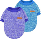 2 Pieces Pet Dog Classic Knitwear Sweater, Fleece Coat for Small,Medium Dogs,Warm Pet Dog Cat Clothes,Soft Puppy Customes for Chihuahua Yorkshire Tzu (Blue Dark Navy,XXS)