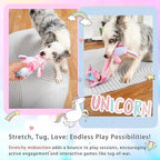 Squeaky Crinkle Plush Unicorn Dog Toys, Dog Toys to Keep Them Busy, Tug of War & Pull Toys for Small, Medium Dogs Puppy