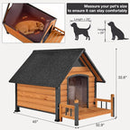 Dog House Outdoor, Chew-Proof Metal Frame Dog Kennel Shelter for Large Breeds,Weatherproof (Brown-I, Large)