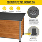 Aivituvin Dog House Outdoor & Indoor Wooden Dog Kennel for Winter with Raised Feet Weatherproof for Small & Medium & Large Dogs,Unique All-Around Iron Frame…