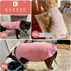 KYEESE 2Pack Dog Shirts for Large Dogs Cotton Striped Dog T Shirt Lightweight Pet Clothes Soft Sleeveless Vest Stretchy Tank Top, XXX-Large,Purple+Striped