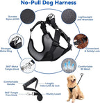 2 IN 1 Dog Grooming Hammock with Multifunction Leash, No-Pull Harness, Adjustable Loop/Leash and Stainless Hooks, for Large Size Cat/Dog
