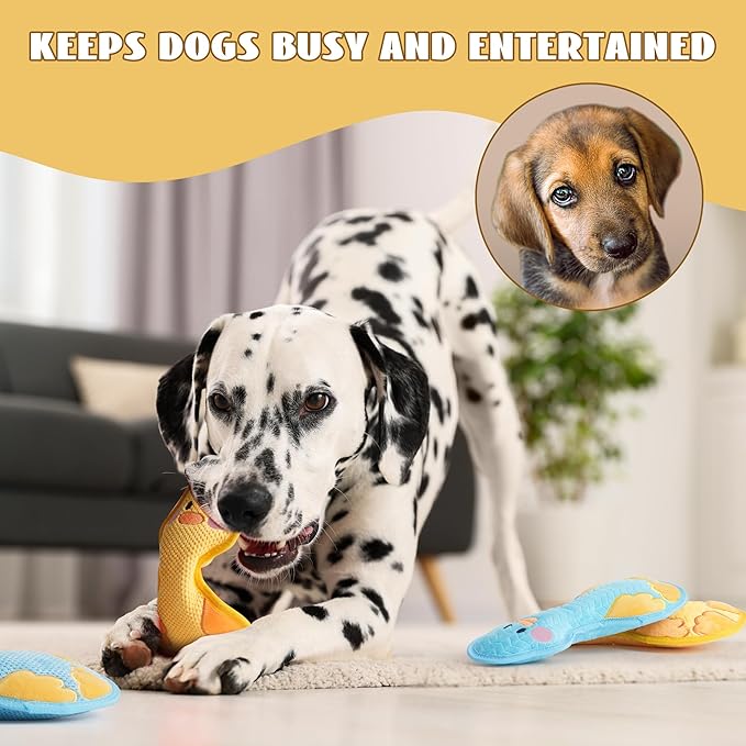 Duck Squeaky Dog Toy, New 2025 Indestructible Dog Toy for Aggressive Chewers, Stuffed Toy with Two Tough Layers, Soft Plush for Comfort and Chewing, Yellow