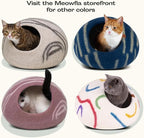 MEOWFIA Cat Cave – Premium Felt Cat Bed for Indoor Cats, Handmade 100% Merino Wool (Gold Rose, Medium)