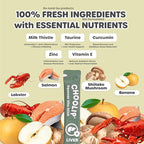 Choolip Squeeze Vita Stick Lickable Cat Treats & Dog Puree – 49-Count Liver Support Tubes, Creamy Grain-Free High-Protein Puree with Milk Thistle, Vitamin E & CoQ10 for Liver Health & Detox Support