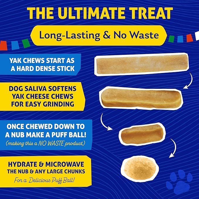 Himalayan Dog Chew Original Yak Cheese Chew, Peanut Butter, 1 Medium Stick, 2.3 oz, Gluten Free, Healthy Treats, Grain & Lactose Free 100% Natural, Long Lasting, for Dogs Under 35 lbs