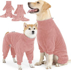 Dog Winter Coat for Small Medium Large Dog for Run Walk Sleep Warm Fleece Pet Sweater & Windproof Pajamas Snow Jacket 2XL Pink
