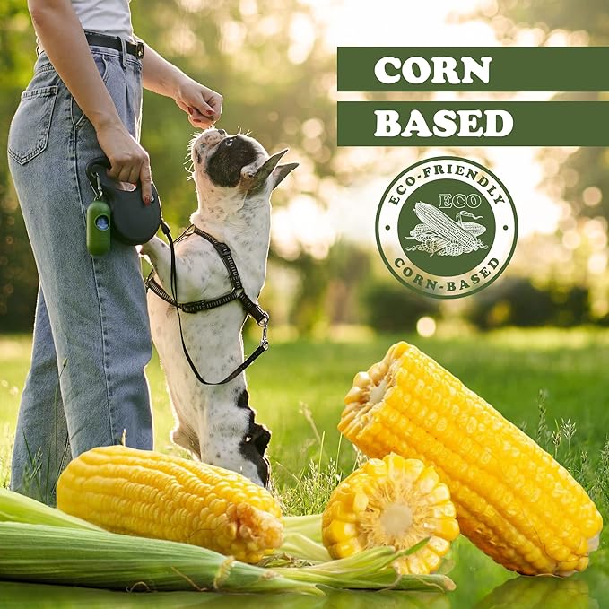 Dog Pride 240-Count Certified Compostable Dog Poop Bags, Unscented Pet Waste Bags with Handles, ASTM D6400 Eco-Friendly Disposal, 9" x 13" Leak-Resistant