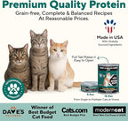 Dave's Pet Food Grain Free Wet Cat Food Gravy (Turkey & Giblets Dinner in Gravy), Made in USA Naturally Healthy Canned, Added Vitamins & Minerals, 5.5 oz Cans (24 Pack)