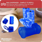 Downtown Pet Supply Poop Bags for Dogs with Dispenser, 180 Count - Leak-Proof Dog Waste Bags and Bone-Shaped Dog Poop Bags Holder for Leash - Rainbow with Paw Prints, 12.5" x 8.5"
