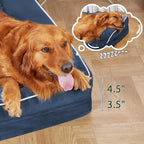 Orthopedic XXL Dog Beds, Waterproof Egg Crate Foam Big Pet Bed for All Breed Sized Dogs 53x42Inch, Washable Extra Large Dog Couch Bed with Removable Cover and Non-Slip Bottom, Navy Blue