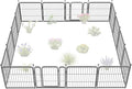 FXW Garden Fence Outdoor for The Yard – 24in(H) x 30.4ft(L) Heavy Duty Metal Animal Barrier for Dog and Rabbit, Decorative Dog Fence, 16 Panels, Silver