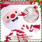 PUPTECK Christmas Dog Squeaky Chew Toys - 3 PCS Funny Santa Plush Stuffed Toys for Puppy Pet Tugging Playing