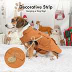 Workwear Style Dog Coats with Harness Built in for Small Dogs Windproof Warm Puppy Jacket with Storage Pockets for Cold Winter,BrightBeige XL